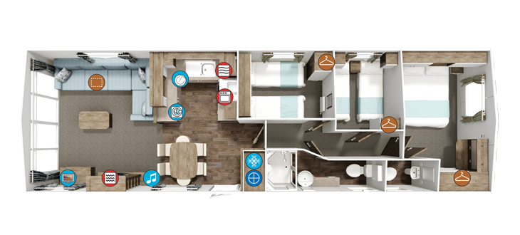 Willerby Avonmore 3 bedroom Floorplan